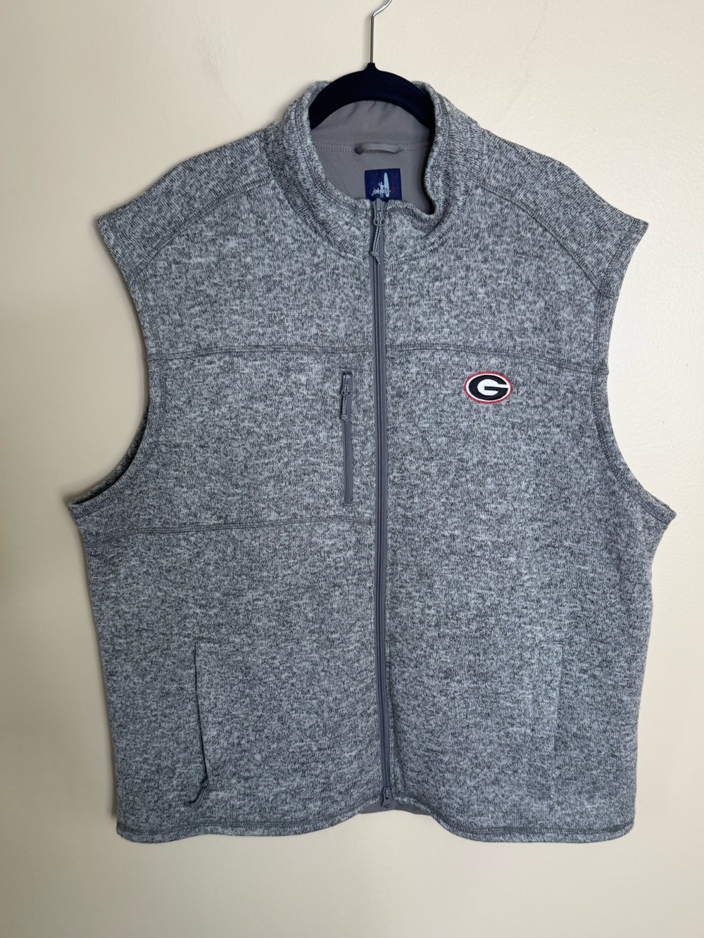 Johnnie-O Performance Knit Vest Full Zip Mens XXL Gray Heather Golf Preppy